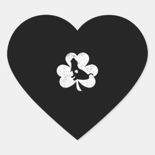 Irish Shamrock Basset Hound Dog St. Patrick's Day Heart Sticker