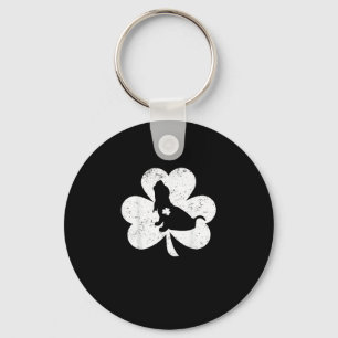 Irish Shamrock Basset Hound Dog St. Patrick's Day Key Ring