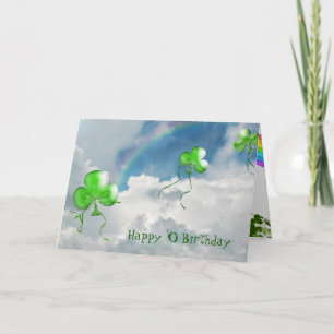 Irish Shamrock Birthday Balloons Card