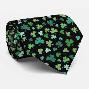 Irish Shamrock Black Tie