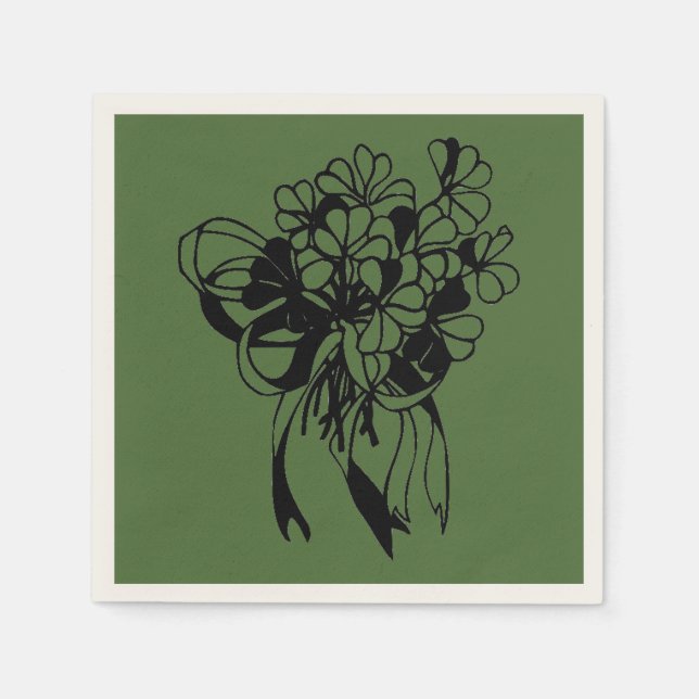 Irish Shamrock Bouquet Green St. Patrick's Day Napkin (Front)