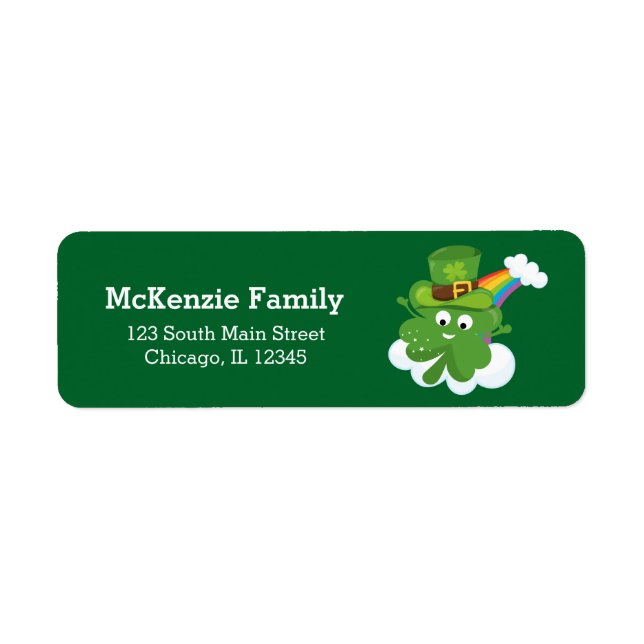 Irish Shamrock * choose your background colour Return Address Label (Front)