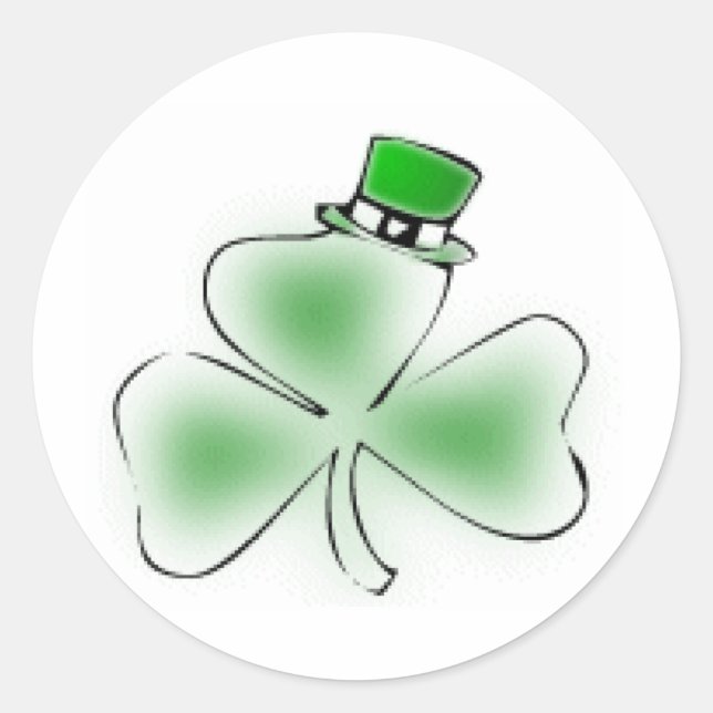 Irish Shamrock Classic Round Sticker (Front)