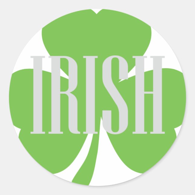 irish shamrock classic round sticker (Front)
