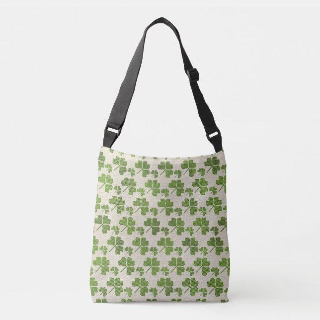 Irish Shamrock clover  pattern Crossbody Bag (Front)