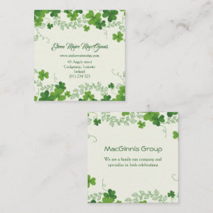 Irish shamrock (clover) square business card