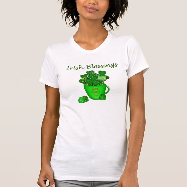 Irish Shamrock Cookie Bouquet-Scoop Neck T-shirt (Front)