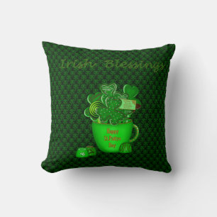 Irish Shamrock Cookie Bouquet-Sq Throw Pillow