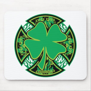 Irish Shamrock Cross Mouse Pad