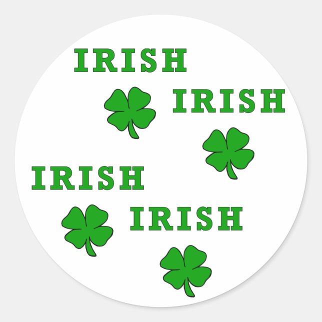 IRISH Shamrock - Customised Classic Round Sticker (Front)