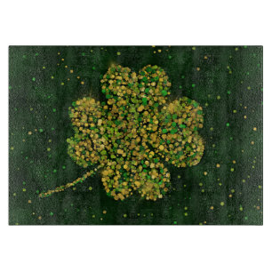 Irish Shamrock Four-leaf Lucky Clover Cutting Board