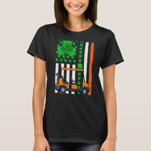 Irish Shamrock Funny American Flag Golf Cart St Pa T-Shirt