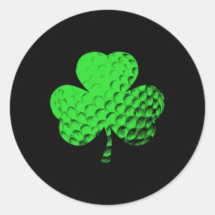 Irish Shamrock Golf Golfing St. Patricks Day  Classic Round Sticker