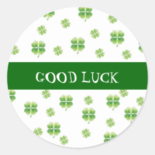 Irish Shamrock Good Luck Stickers