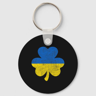 Irish Shamrock Good Luck Ukrainians Ukraine Flag P Key Ring