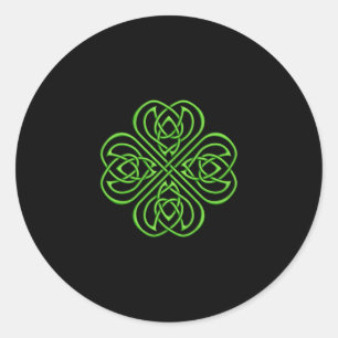 Irish Shamrock - Green Celtic Knotwork Classic Round Sticker