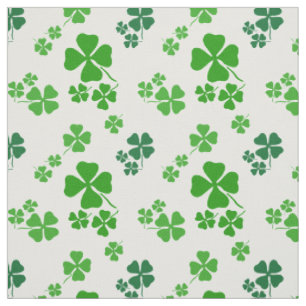 Irish shamrock, green clover fabric print