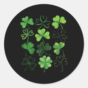 Irish Shamrock Happy St Patrick's Day Go Lucky Gif Classic Round Sticker