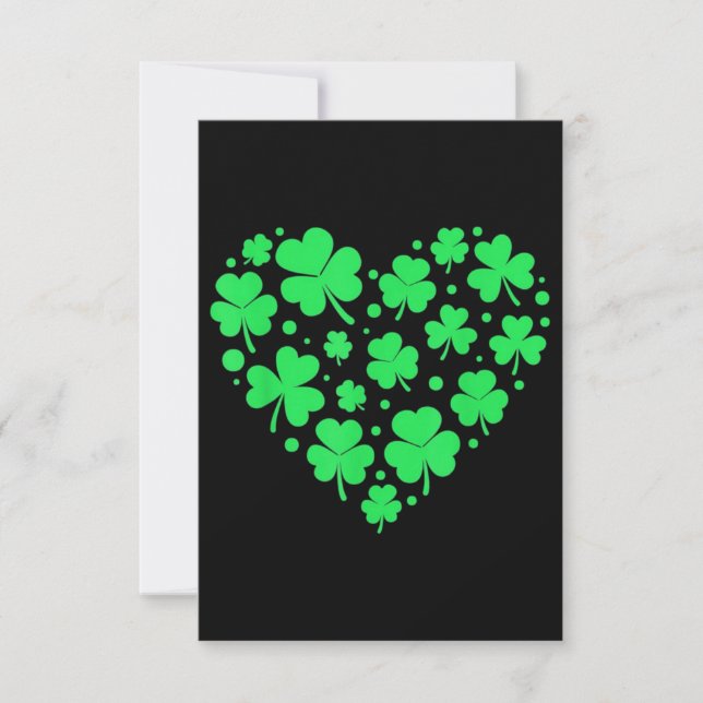 Irish Shamrock Heart Lucky Card (Front)