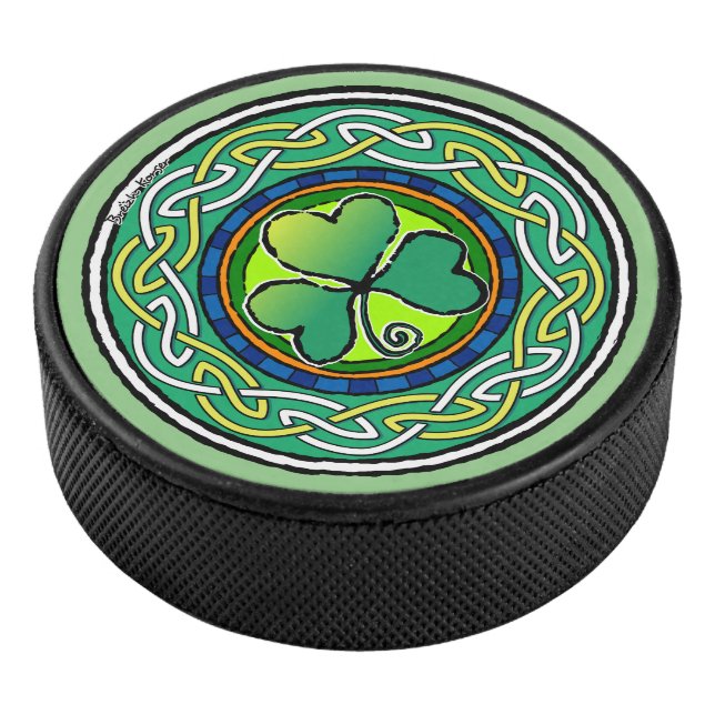 Irish shamrock hockey puck (3/4)