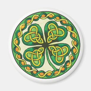 Irish Shamrock in Celtic Knots Magnet