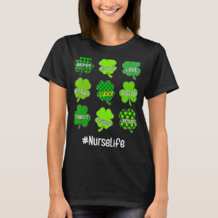 Irish Shamrock Inspire Love Lucky Nurse Life St Pa T-Shirt