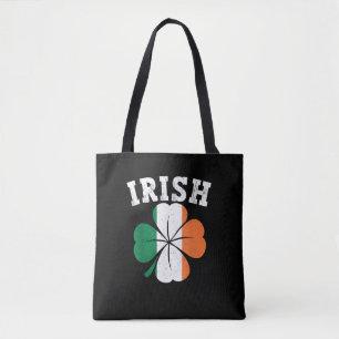 Irish Shamrock Ireland Flag St Patrick Day Vintage Tote Bag