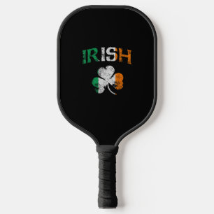Irish Shamrock Ireland Flag St Patricks Day Vintag Pickleball Paddle