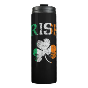 Irish Shamrock Ireland Flag St Patricks Day Vintag Thermal Tumbler
