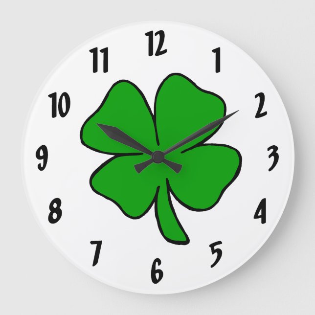 Irish Shamrock Large Clock (Front)