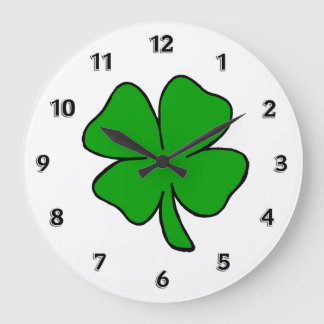 Irish Shamrock Large Clock