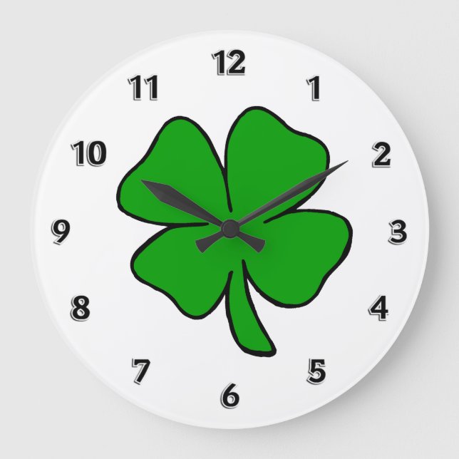 Irish Shamrock Large Clock (Front)
