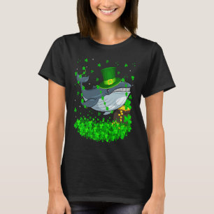 Irish Shamrock Leprechaun Blue Whale St Patrick's  T-Shirt
