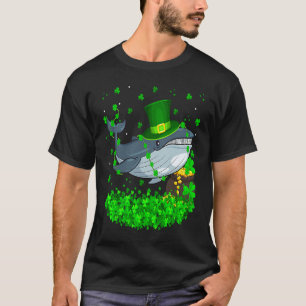 Irish Shamrock Leprechaun Blue Whale St Patrick's T-Shirt