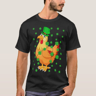 Irish Shamrock Leprechaun Chicken Bird St Patrick' T-Shirt