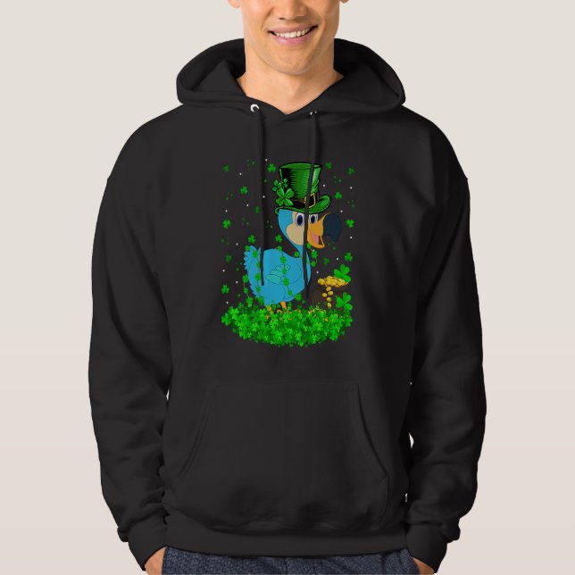 Irish Shamrock Leprechaun Dodo Bird St Patrick's D Hoodie (Front)