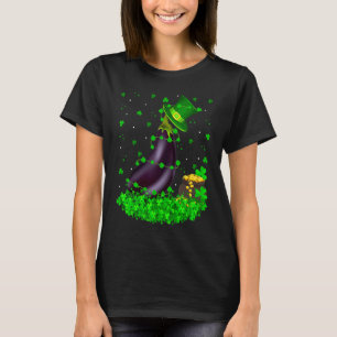 Irish Shamrock Leprechaun Eggplant St Patrick's Da T-Shirt