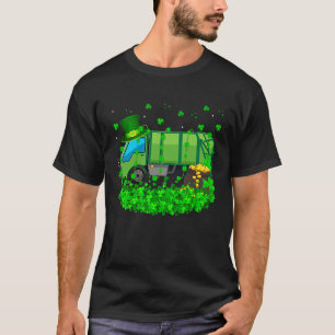 Irish Shamrock Leprechaun Garbage Truck St Patrick T-Shirt