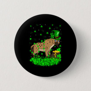 Irish Shamrock Leprechaun Hyena St Patricks Day T 6 Cm Round Badge