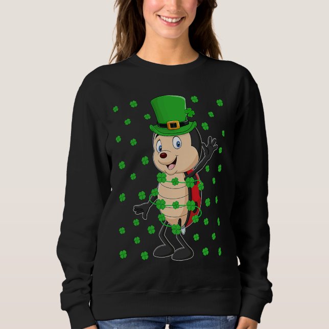 Irish Shamrock Leprechaun Ladybug St Patrick's Day Sweatshirt (Front)
