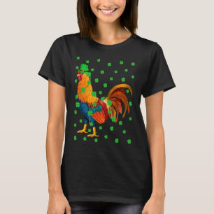 Irish Shamrock Leprechaun Rooster Bird St Patrick' T-Shirt