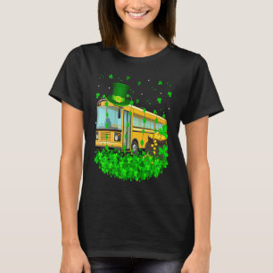 Irish Shamrock Leprechaun School Bus St Patrick's T-Shirt