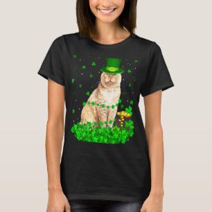 Irish Shamrock Leprechaun Scottish Fold Cat S Patr T-Shirt
