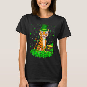 Irish Shamrock Leprechaun Tiger St Patrick's Day   T-Shirt