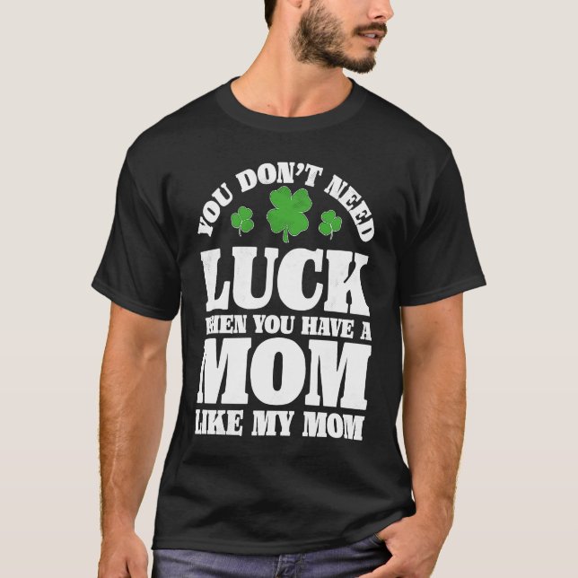Irish Shamrock Lucky Mom St Patrick's Day Boys Gir T-Shirt (Front)