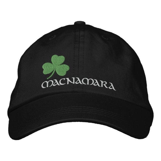 Irish Shamrock Personalised Embroidered Hat (Front)