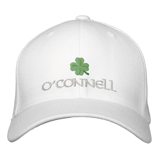 Irish shamrock personalised embroidered hat (Front)