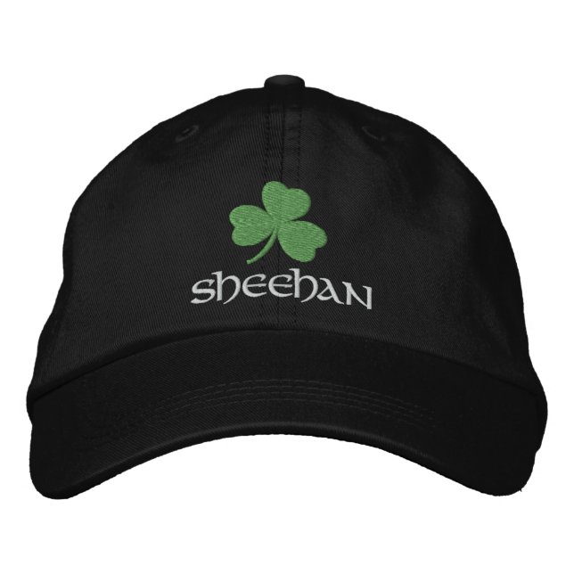 Irish Shamrock Personalised Embroidered Hat (Front)