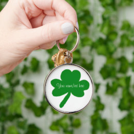 Irish Shamrock Premium Large Keychain Customise It