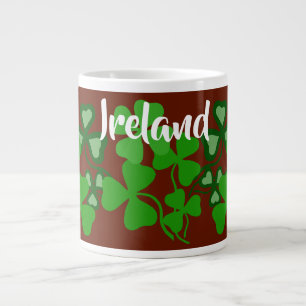 Irish shamrock, red, Ireland, 4 leaf clover 7 Large Coffee Mug